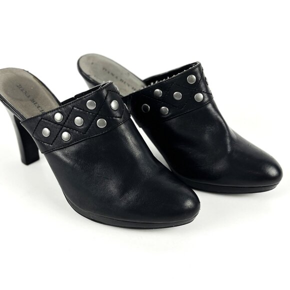 Dana Buchman Black Heels with Silver Studs - Picture 1 of 15